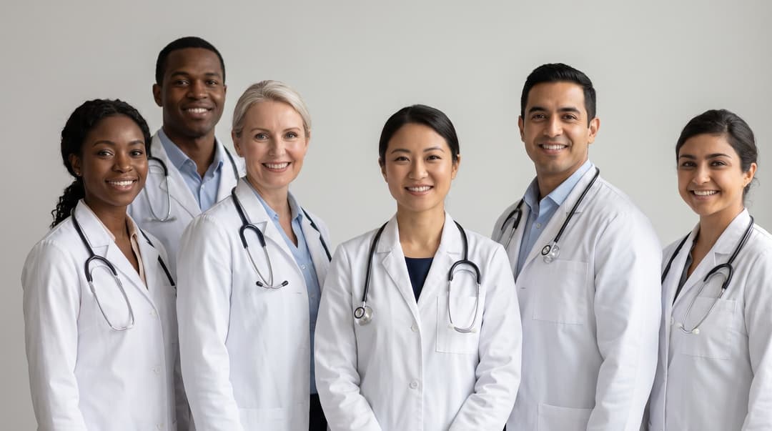 A diverse team of licensed physicians representing the MD Integrations MD-only doctor network behind a compliant telehealth store.