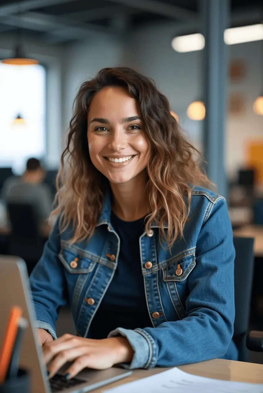 Latina woman working at tech startup
