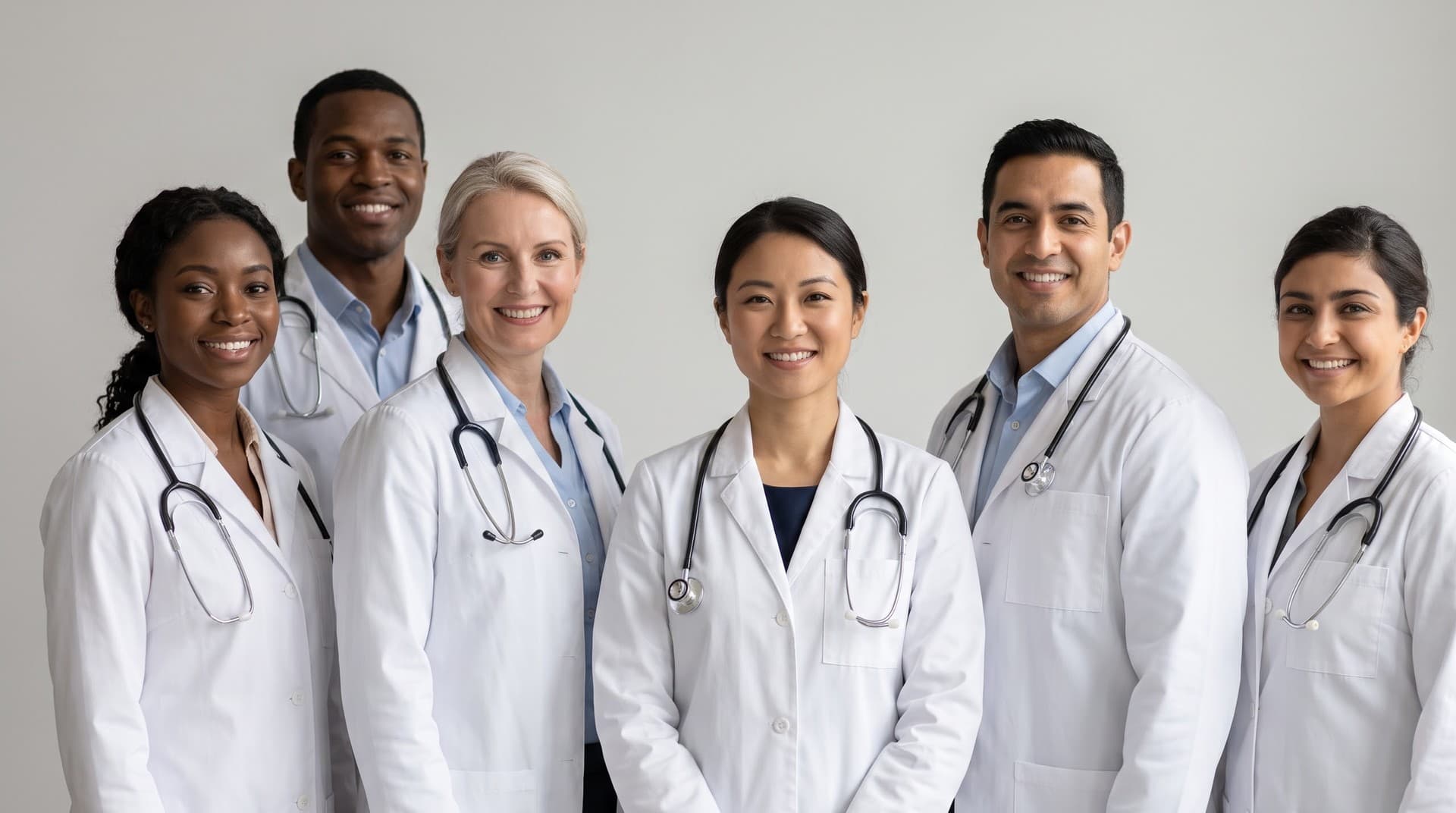 A diverse team of licensed physicians representing the MD Integrations MD-only doctor network behind a compliant telehealth store.